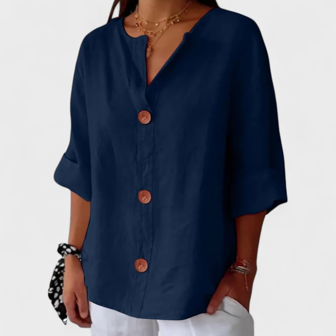 LINDA™ Blusa casual de lino