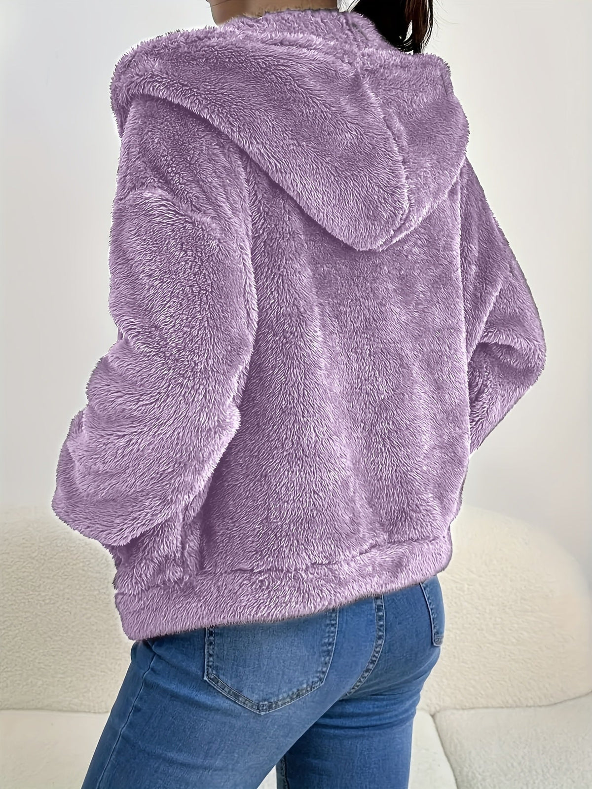 Chaqueta Laura en morado claro, vista trasera