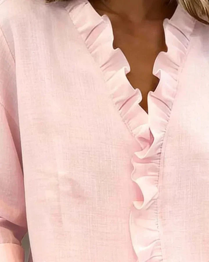 MANUELA™ Encanto en Capas: Blusa con Volantes Atemporales