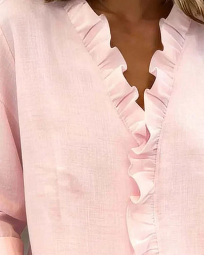 MANUELA™ Encanto en Capas: Blusa con Volantes Atemporales