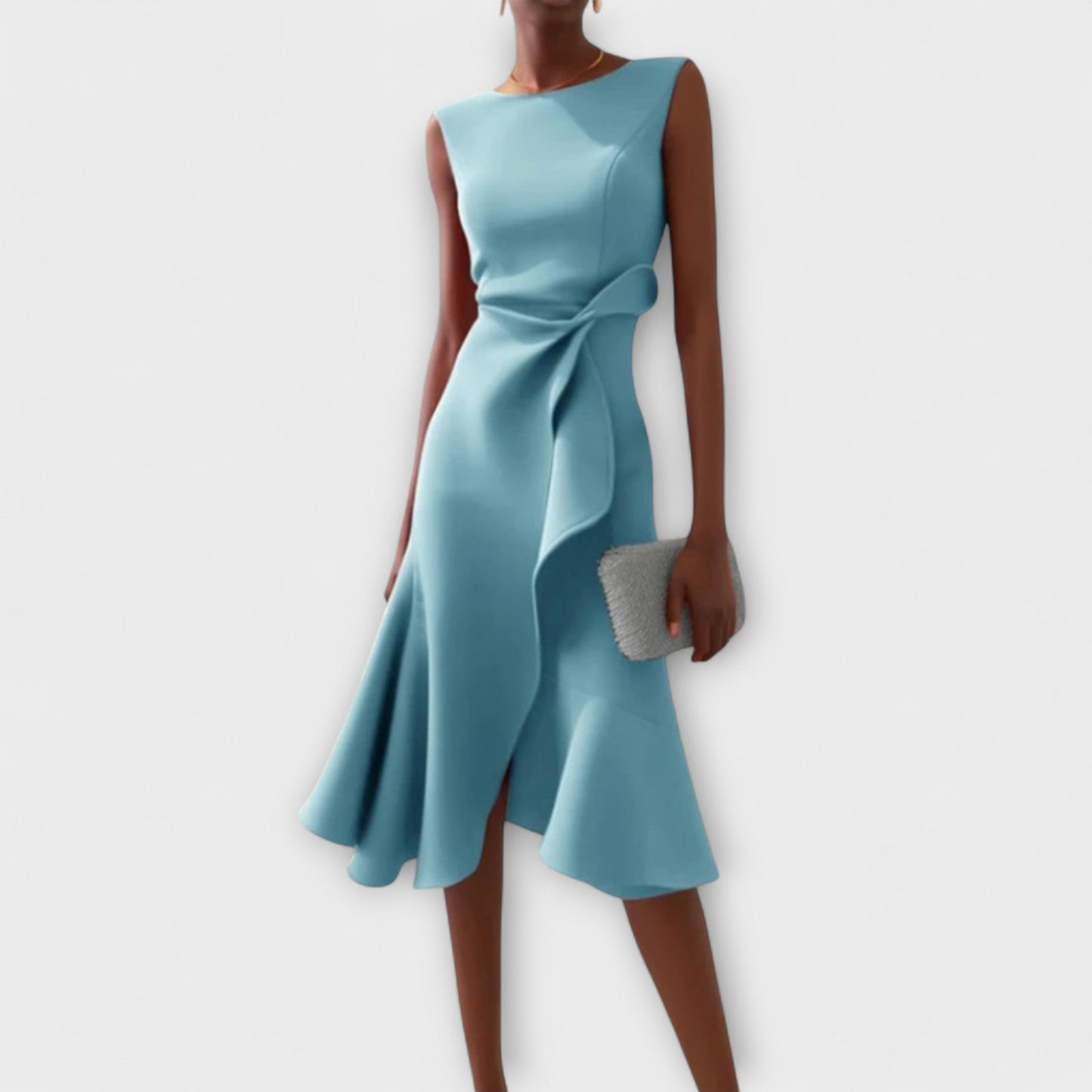 SHEILA™ Brillo y Elegancia en un Vestido Plisado 