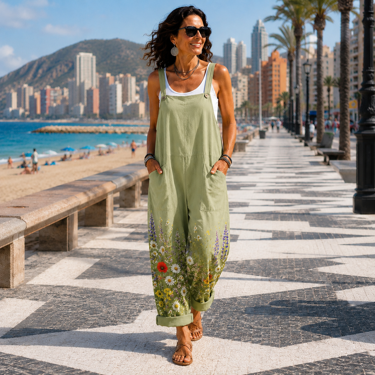 LORENA™ Mono con estampado de campos