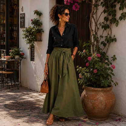 MARIA™ — Dos Piezas, Mil Looks: Conjunto con Falda Midi