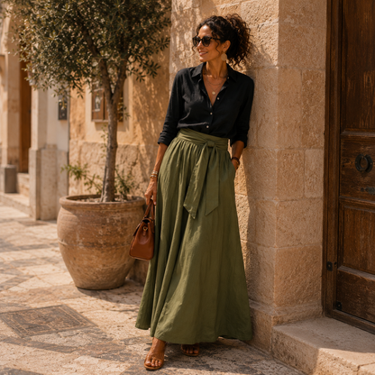 MARIA™ — Dos Piezas, Mil Looks: Conjunto con Falda Midi