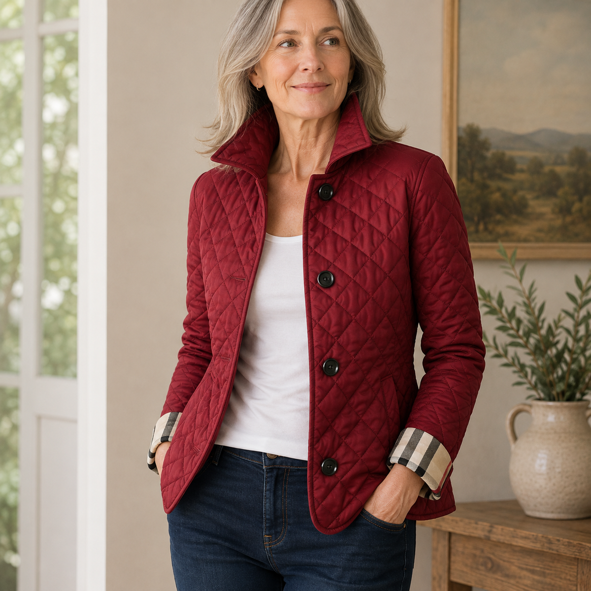 Chloé chaqueta acolchada color rojo