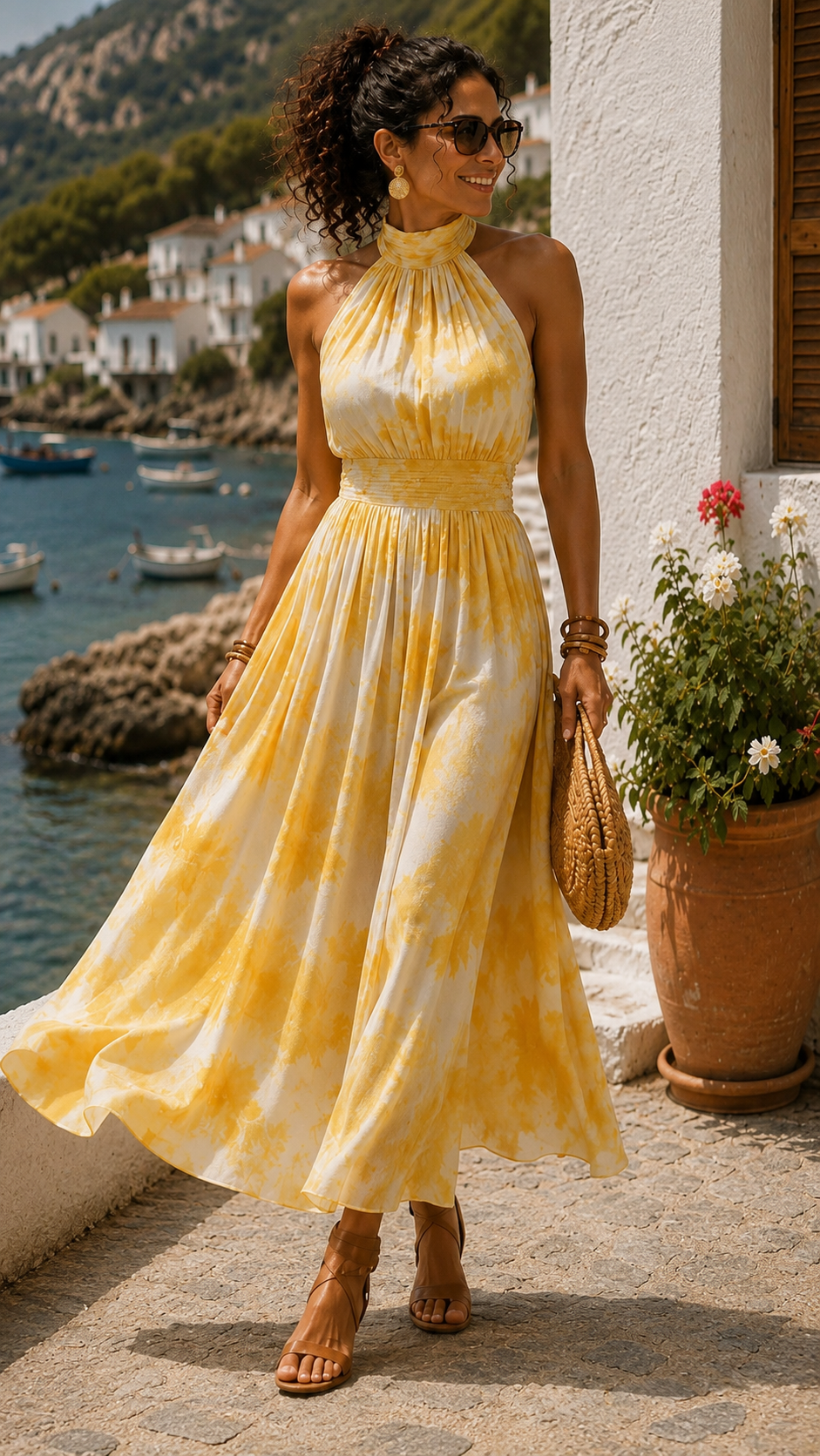 NOELIA™ Luz de Verano | Vestido Maxi Halter