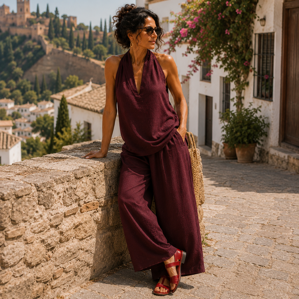 AITANA™ Conjunto de dos piezas con textura de lino