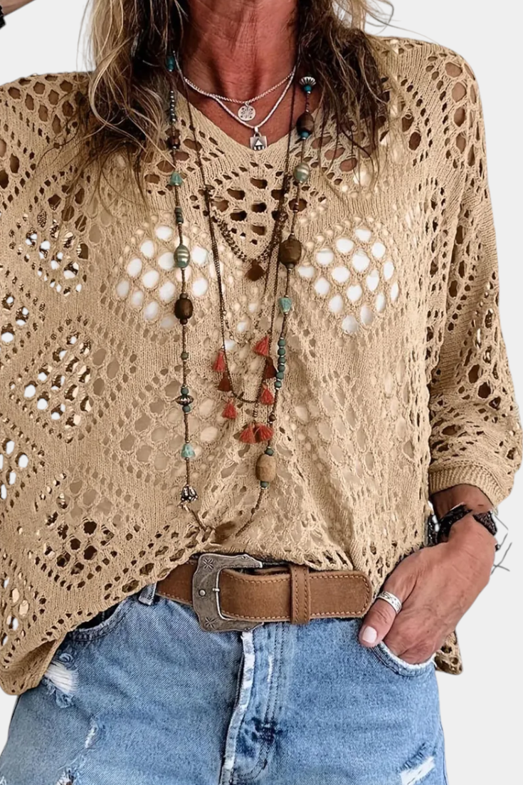 FERNANDA™ Encanto de Encaje: Blusa para deslumbrar