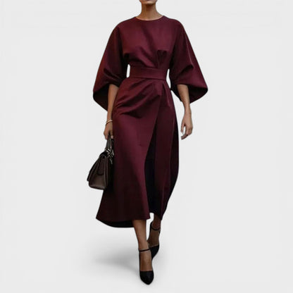 MICAELA™ Brillo Real: Vestido satinado elegante 