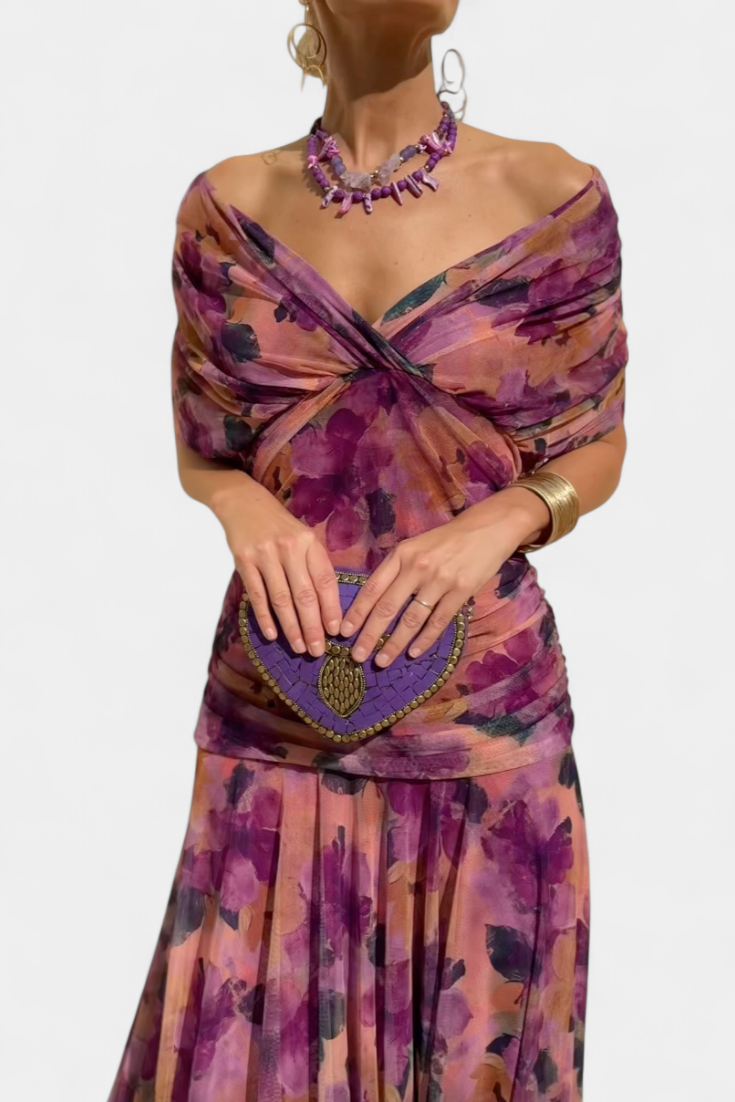 NEREA™  Jardín en Flor Vestido Largo con Escote en V