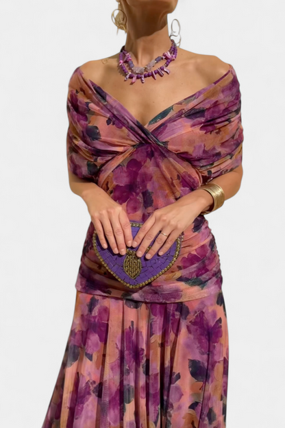 NEREA™  Jardín en Flor Vestido Largo con Escote en V