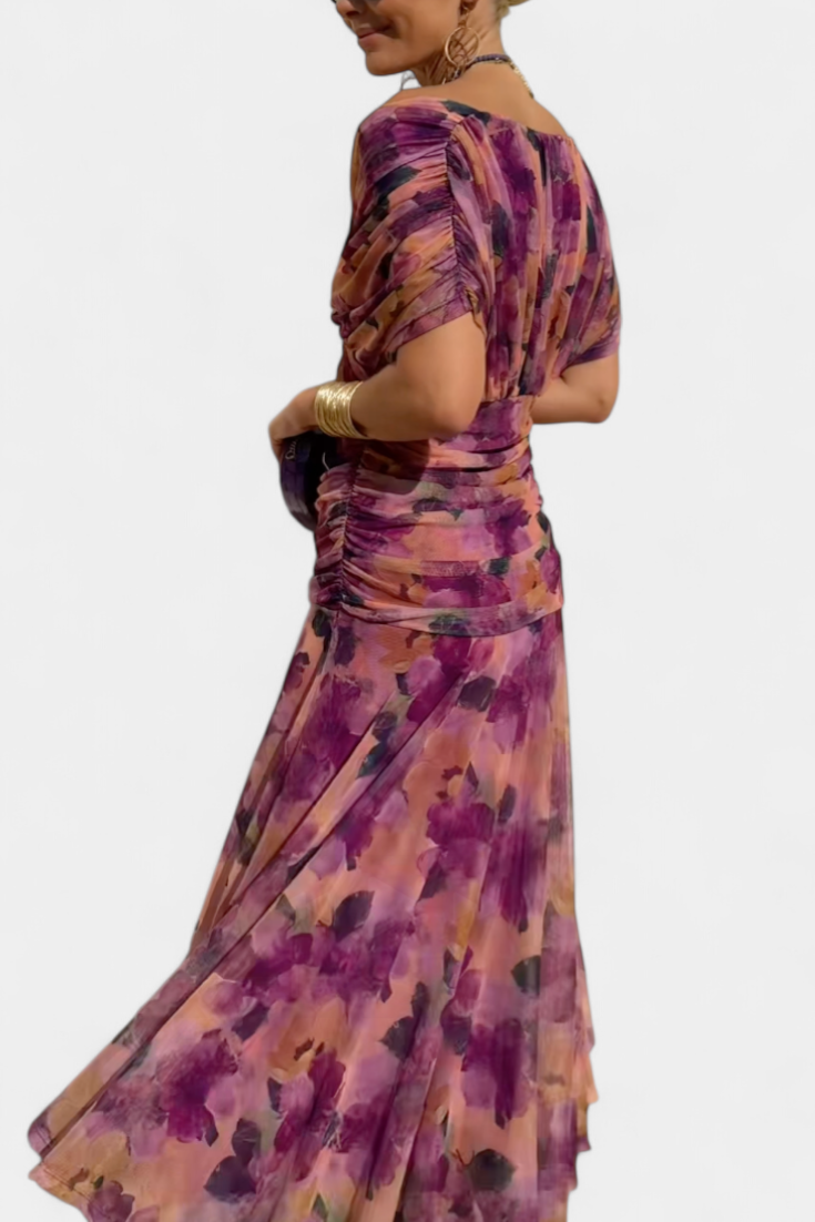 NEREA™  Jardín en Flor Vestido Largo con Escote en V