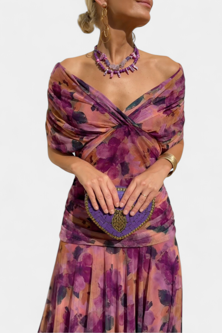 NEREA™  Jardín en Flor Vestido Largo con Escote en V