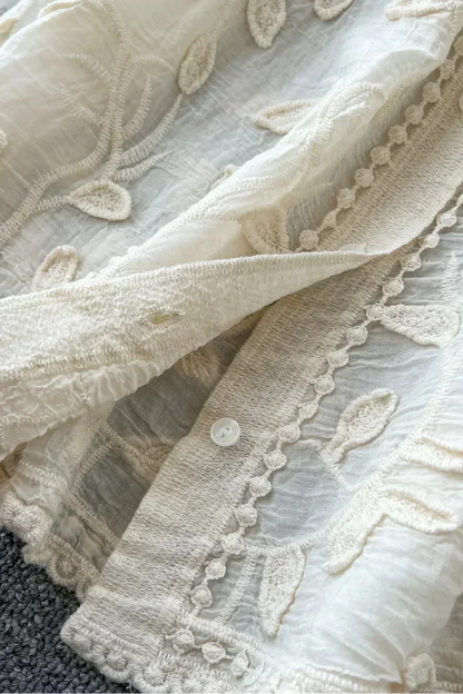 LORENA™ Encantada: Camisa de Encaje Bordado 