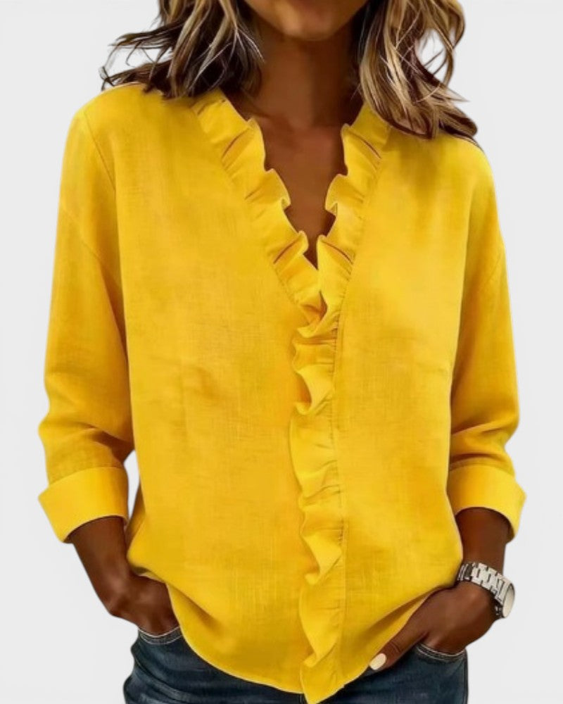 MANUELA™ Encanto en Capas: Blusa con Volantes Atemporales