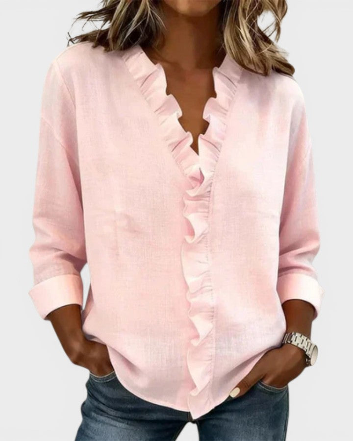 MANUELA™ Encanto en Capas: Blusa con Volantes Atemporales
