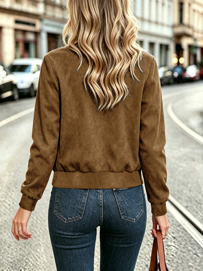 Chaqueta Sandra en marrón oscuro, vista trasera