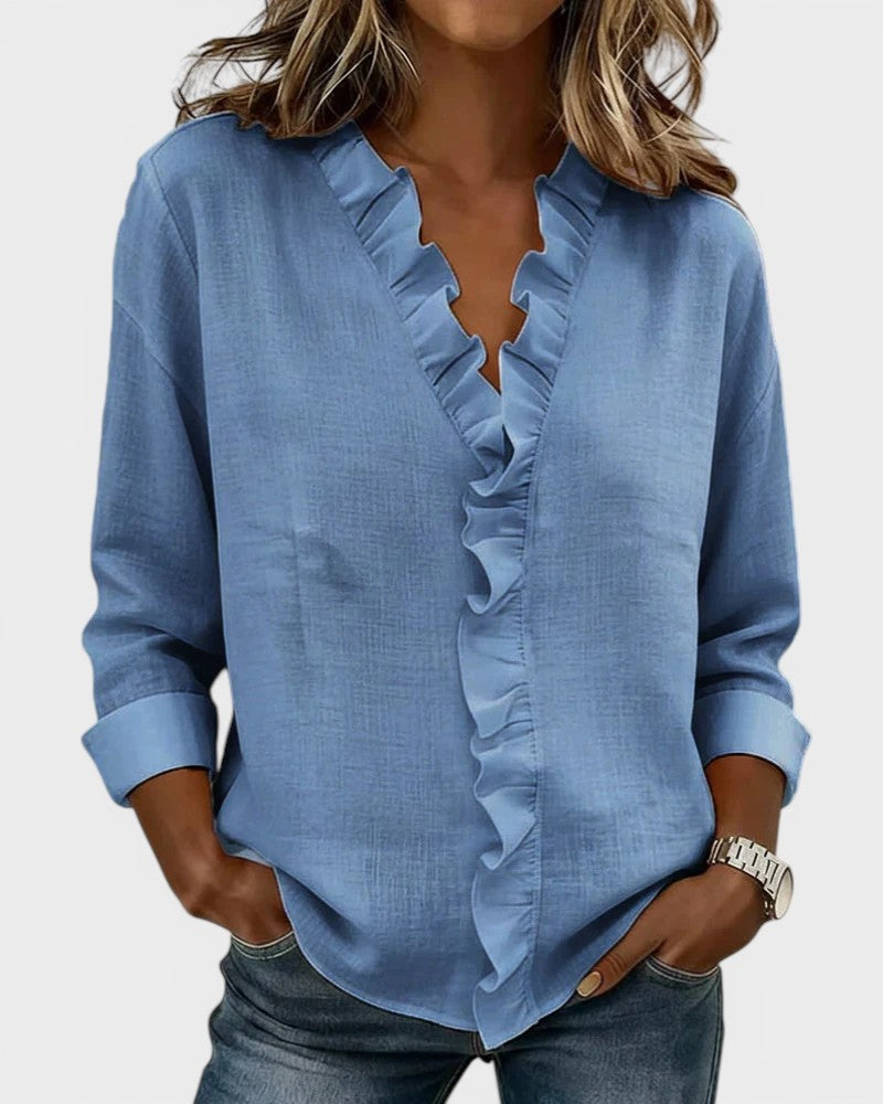 MANUELA™ Encanto en Capas: Blusa con Volantes Atemporales