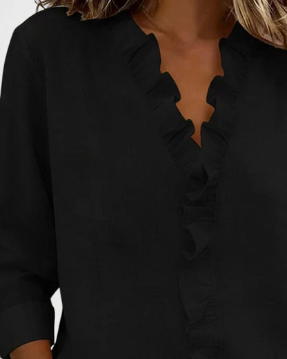 MANUELA™ Encanto en Capas: Blusa con Volantes Atemporales