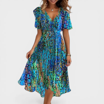 LUCIA™ Arcoiris de Elegancia: Vestido Colorido 