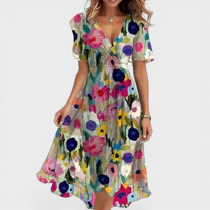 LUCIA™ Arcoiris de Elegancia: Vestido Colorido 