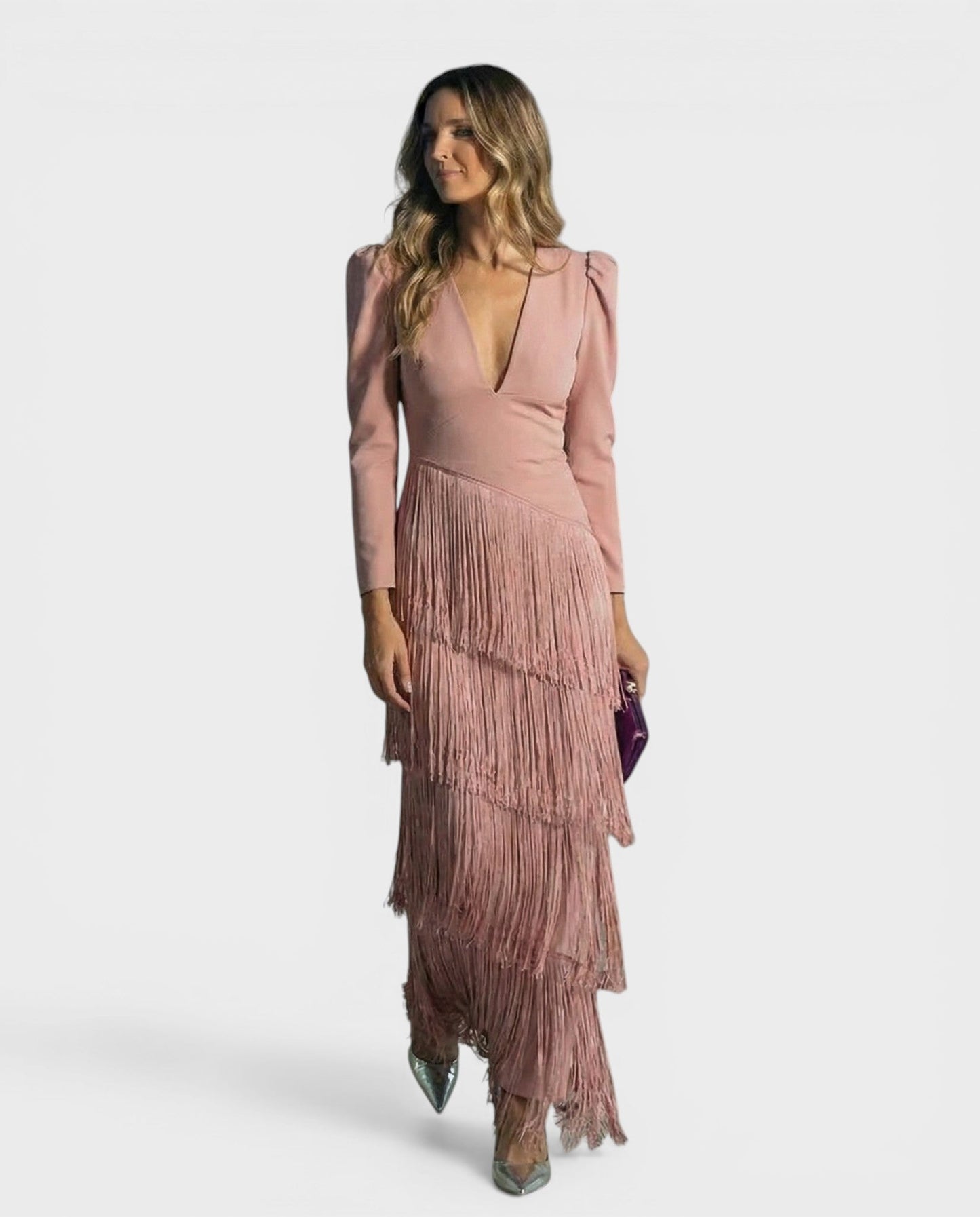 ELENA™ Brillo Nocturno: Vestido Elegante con Flecos  