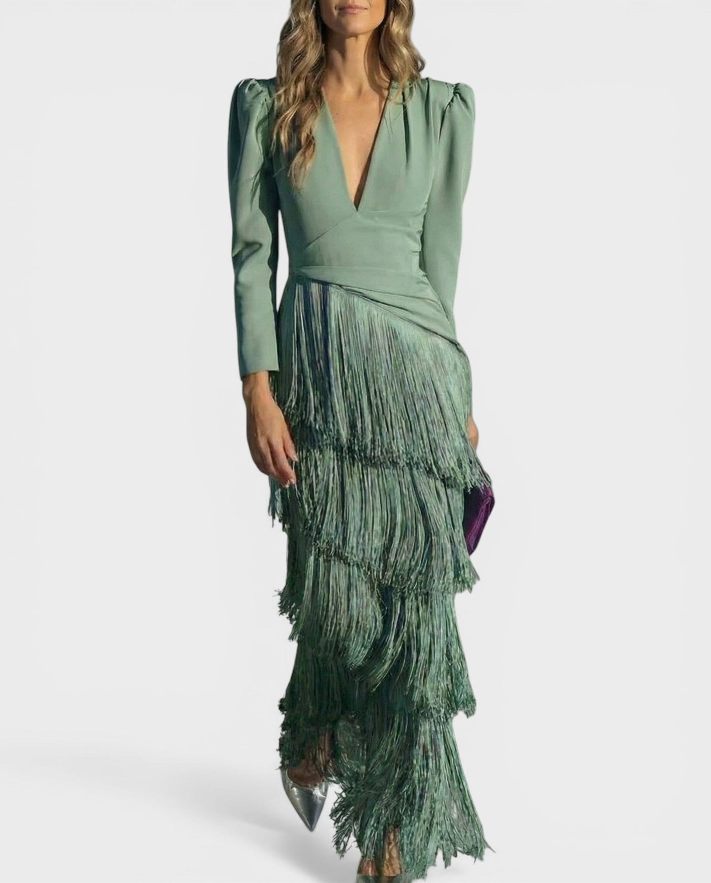ELENA™ Brillo Nocturno: Vestido Elegante con Flecos  