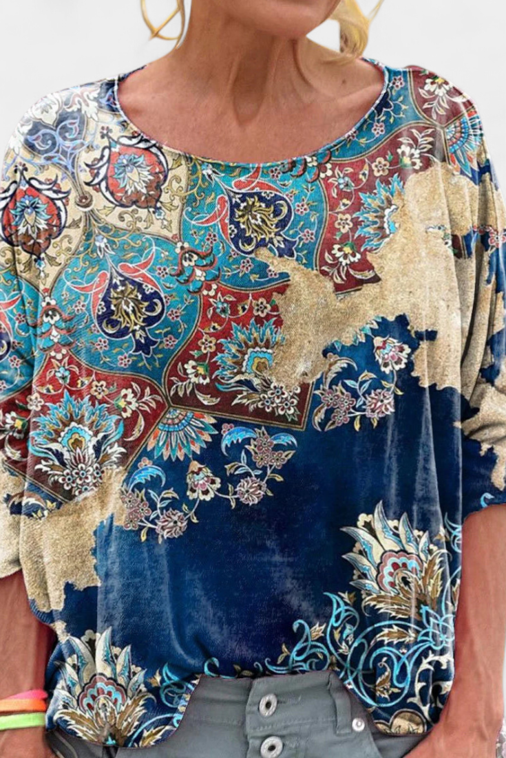Blusa Bohemia Retro Omari: ¡Talla Oversized para un Estilo Único!