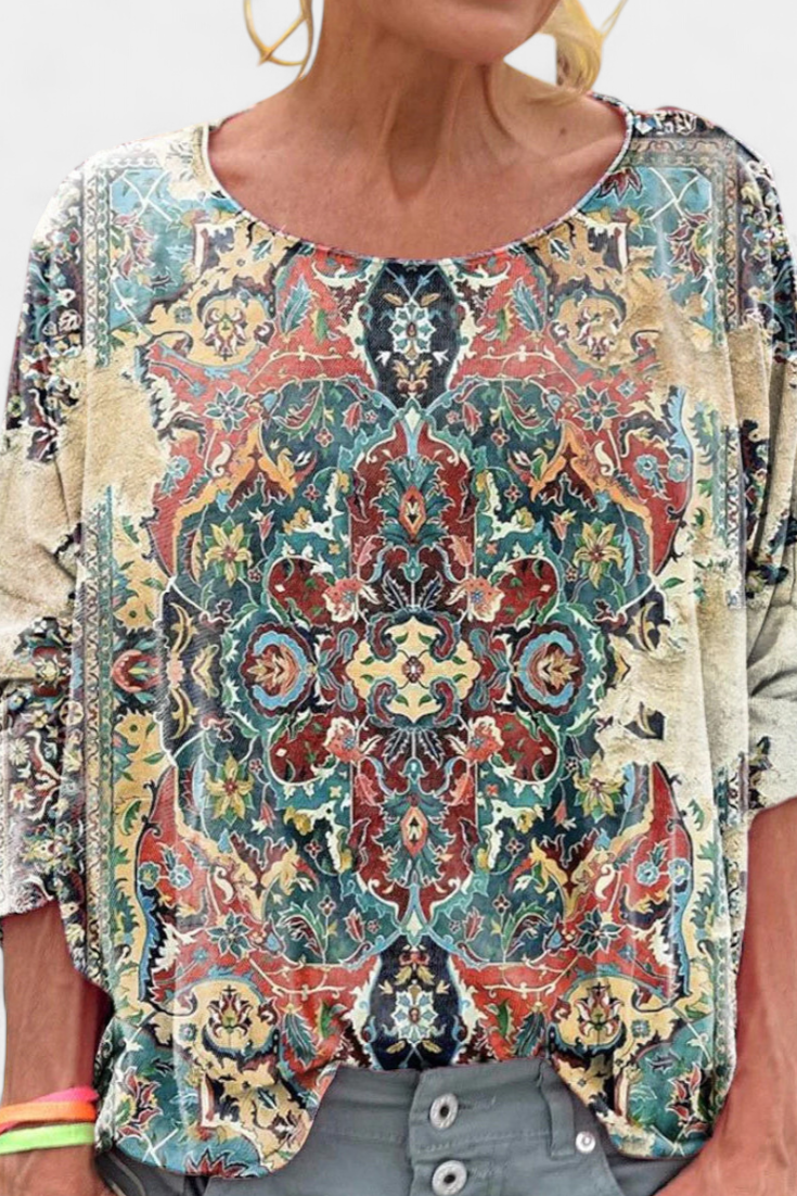 Blusa Bohemia Retro Omari: ¡Talla Oversized para un Estilo Único!