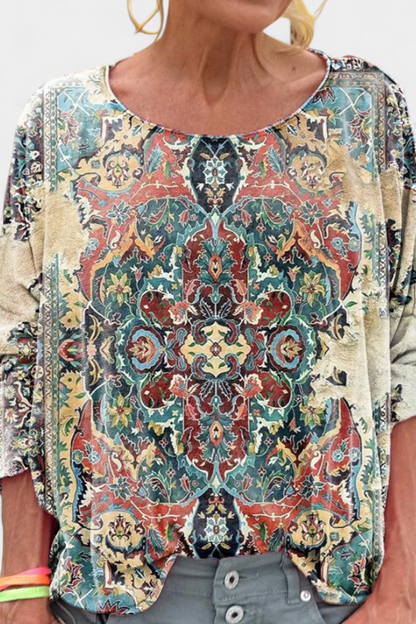 Blusa Bohemia Retro Omari: ¡Talla Oversized para un Estilo Único!
