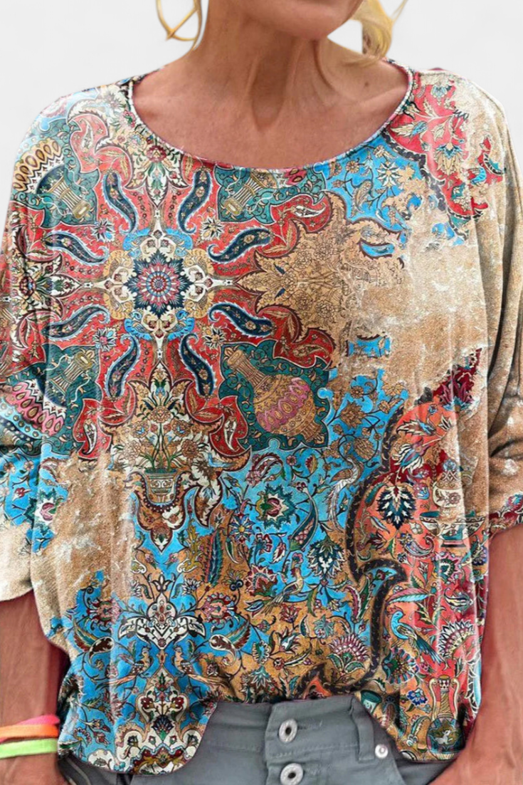 Blusa Bohemia Retro Omari: ¡Talla Oversized para un Estilo Único!
