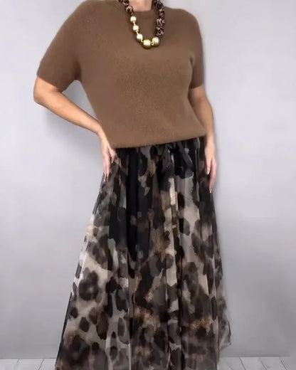 NICOLASSA™ | CONJUNTO DE PUNTO Y FALDA FLUIDA