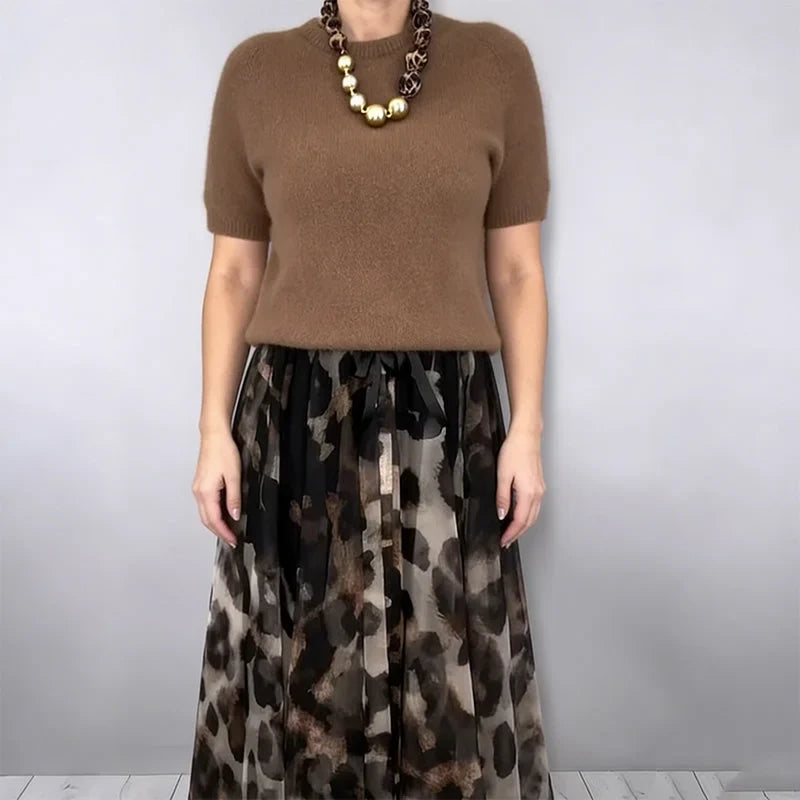 NICOLASSA™ | CONJUNTO DE PUNTO Y FALDA FLUIDA