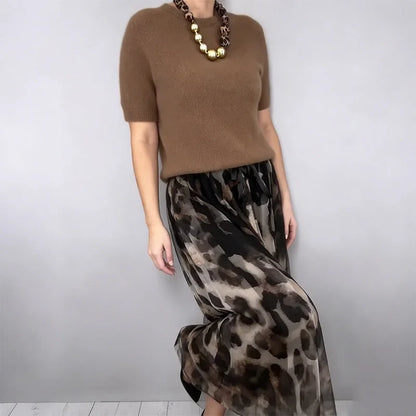 NICOLASSA™ | CONJUNTO DE PUNTO Y FALDA FLUIDA