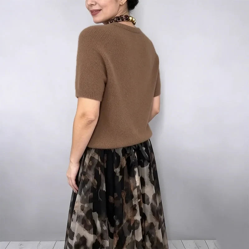 NICOLASSA™ | CONJUNTO DE PUNTO Y FALDA FLUIDA