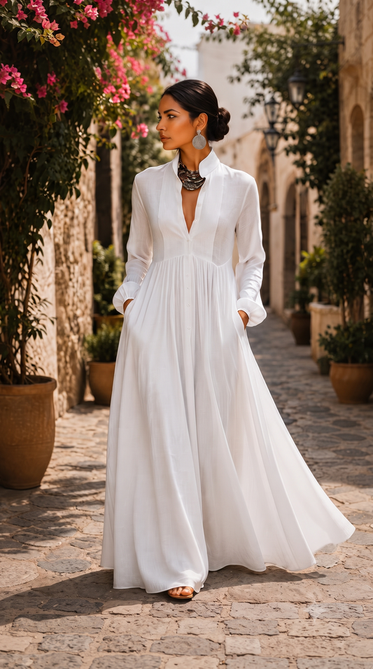 LUNA™ Vestido Bohemio de Algodón y Lino