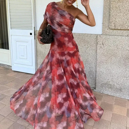 Rocío Vestido Maxi de Hombros Descubiertos con Aberturas