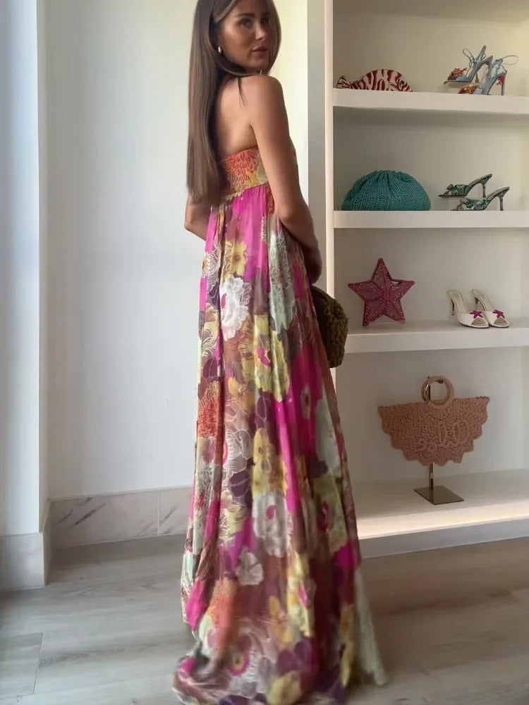 Alexia Vestido Maxi Floral de Un Hombro