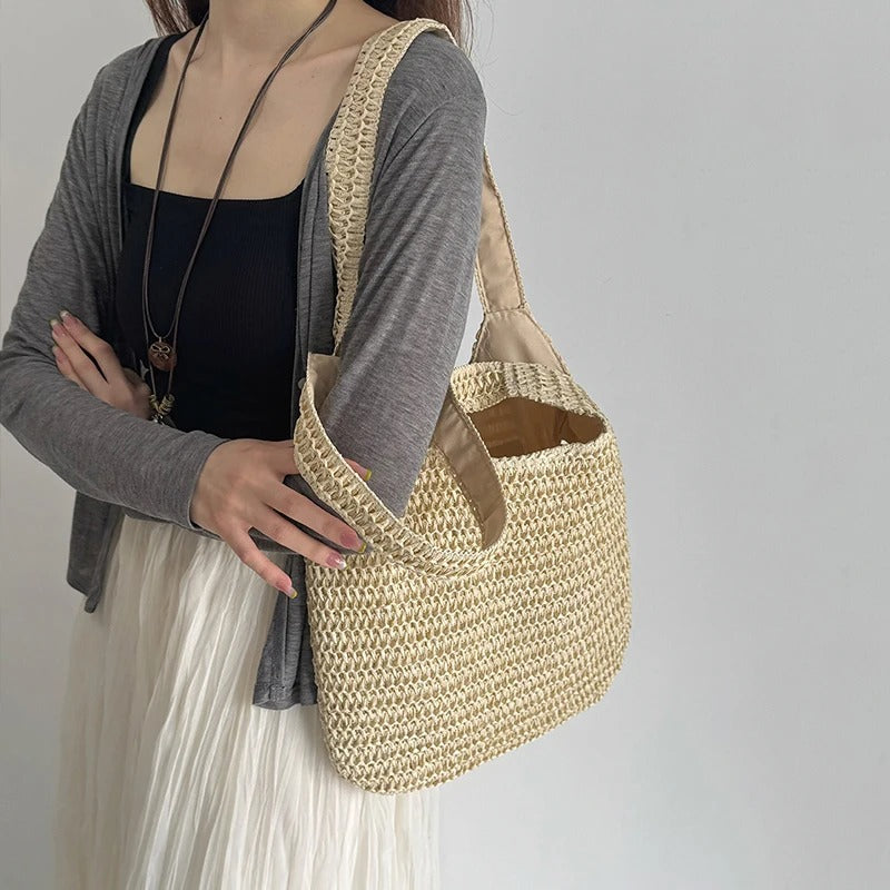 Carmina Bolso Tote de Rafia