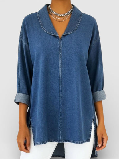 NICOLASA™ Clásica y Chic: Blusa Vaquera Vintage 