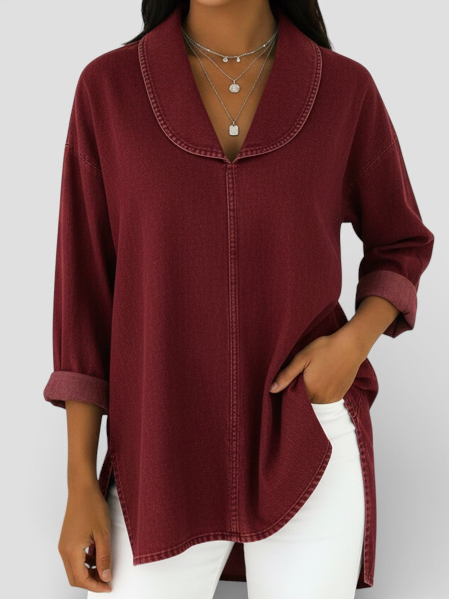 NICOLASA™ Clásica y Chic: Blusa Vaquera Vintage 