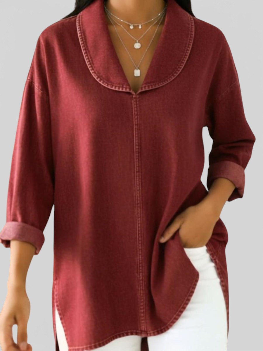 NICOLASA™ Clásica y Chic: Blusa Vaquera Vintage 