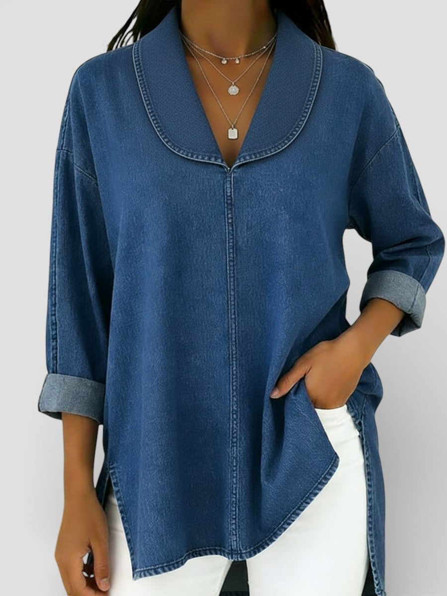 NICOLASA™ Clásica y Chic: Blusa Vaquera Vintage 
