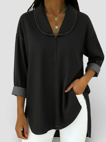 NICOLASA™ Clásica y Chic: Blusa Vaquera Vintage 